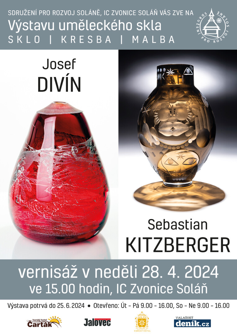 Vernisáž výstavy uměleckého skla ve Zvonici na Soláni, 28. 4. 2024